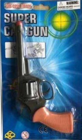 Cap Toy Gun 8 Shot Long Barrel Die-cast