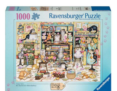 Ravensburger Crazy Cats Mrs Hardwicks Haberdashery 100pc Puzzle Rb01083-8