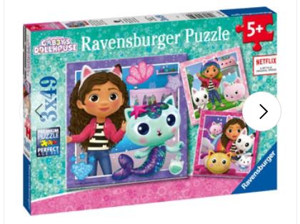 Ravensburger - Gabby's Dollhouse It's Meow Time 3x49 Puzzle