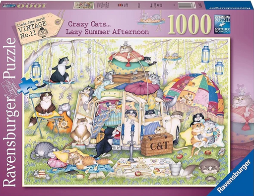 Ravensburger Crazy Cats Lazy Summer Afternoon 1000 Pc Puzzle
