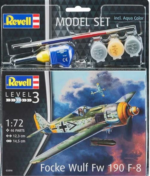 Revell 1/72 Sc Focke Wulf Fw 190 F-8 Starter Set With Paints-glue & Brush