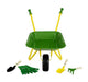 Johndeere Metal Wheelbarrow With 4 Pc Garden Tools