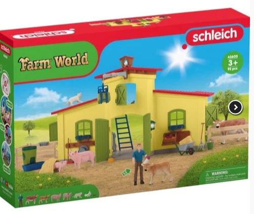 Schleich Farm World Farm With With Animals & Accessories