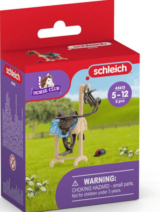 Schleich Sc42613 Horse Club Saddle Horse Stand With Saddle
