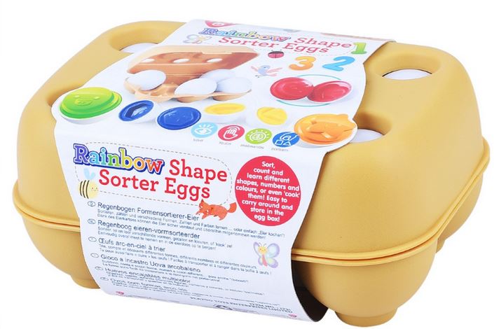 Playgo Rainbow Shape Sorter Eggs( Natural)