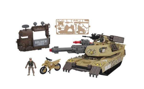 Soldier Force Light & Sound Army Tank Playset With Figures