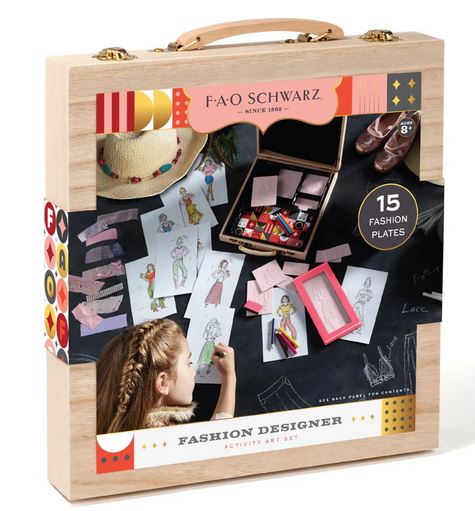 F.a.o Toy Fashion Designer Activity In Wooden Case