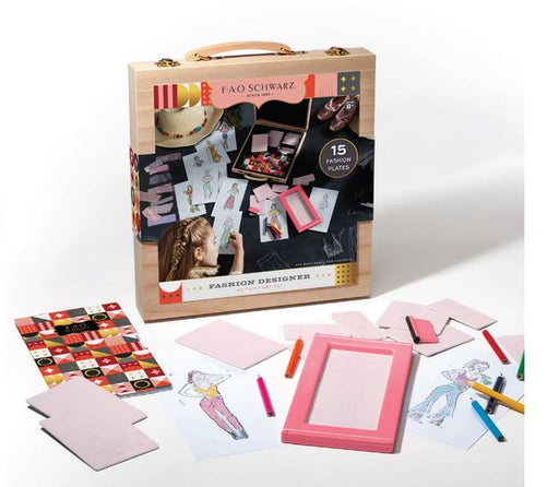 F.a.o Toy Fashion Designer Activity In Wooden Case