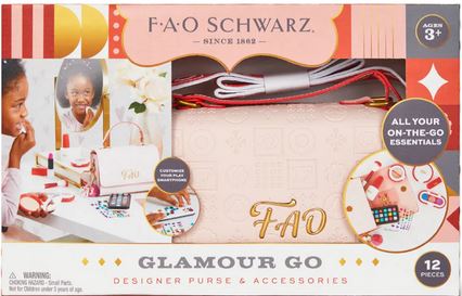 F.a.o Schwarz Glamour Go Designer Purse With Accessories