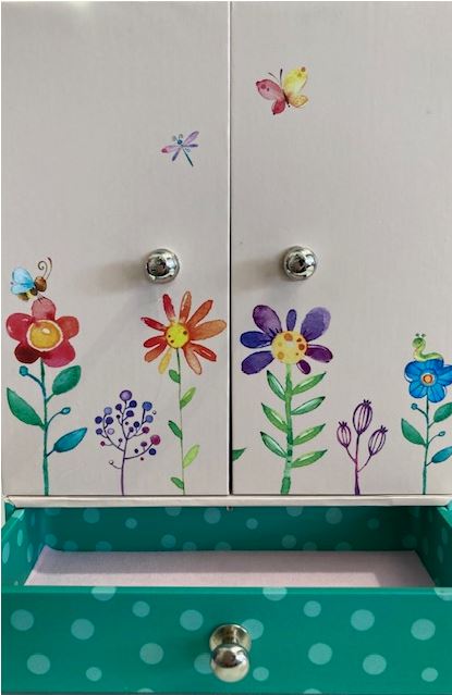 Musical Jewellery Box Flower Design