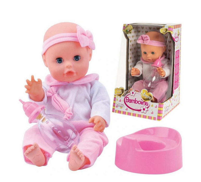 Bambolina 33cm Amore Doll Drinking With Potty And Bottle