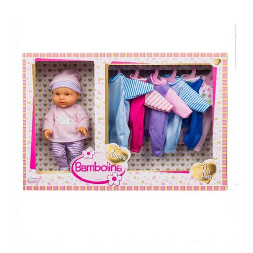 Bambolina Doll 30cm Amore Doll With 6 Extra Dresses