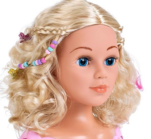 Bambolina Molly Styling Head With Hair Dryer - Brush + Hair Clips