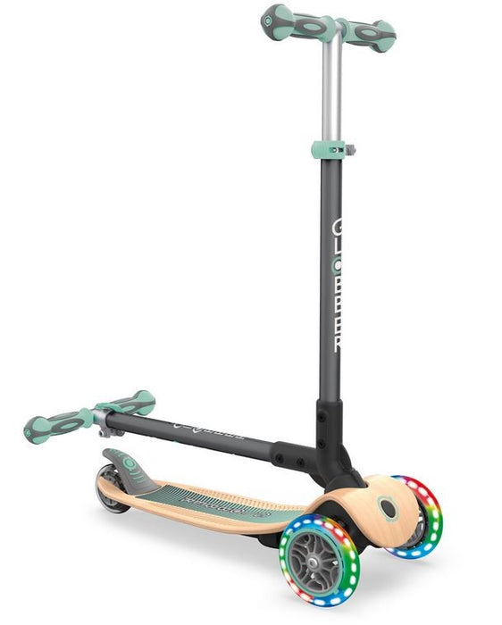 Globber Primo Foldable Wood Deck Scooter With Lights