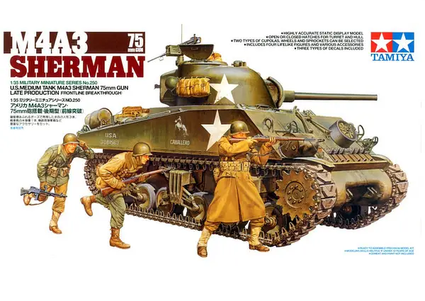Tamiya 1/35 M4a3 Sherman 75mm Gun U.s. Medium Tank