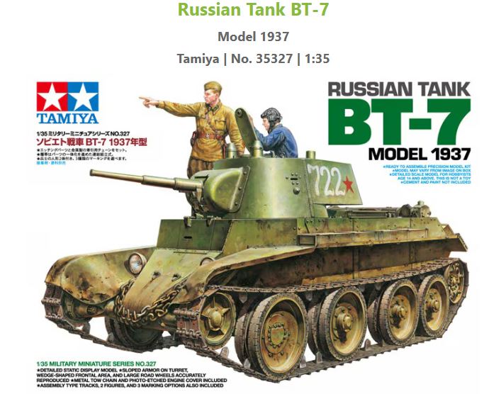 Tamiya 1/35 Bt-7 Model 1937 Model Tank Kit