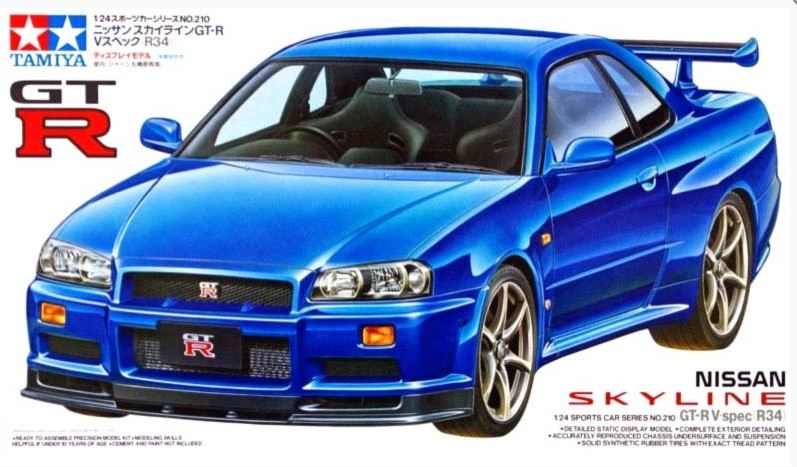 Tamiya Nissan Skyline Gt-r V-spec R34 Model Kit 1/24 Sc