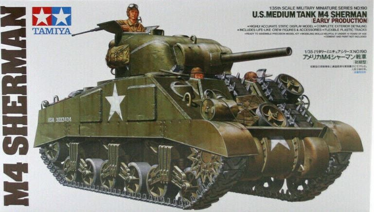 Tamiya M4 Sherman U.s Medium Tank Early Production Model Kit 1/35 Sc