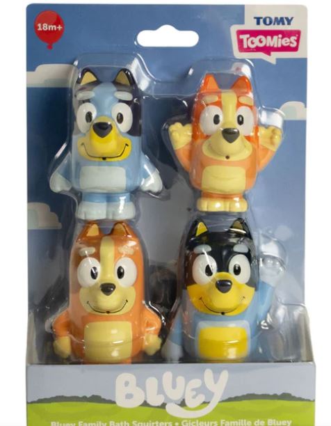 Bluey Family Bath Squirters 4 Figure Pack