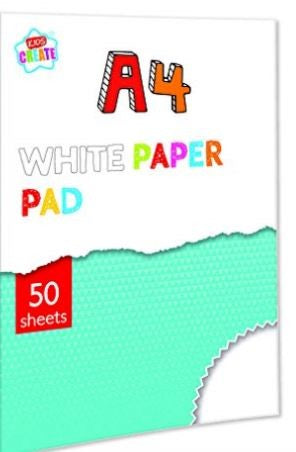 Kids Create A4 White Paper 50 Sheet Drawing Pad