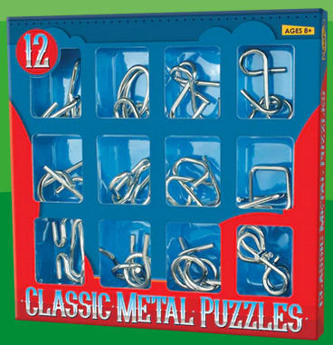 12 Metal Claasic Brain Teaser Puzzles