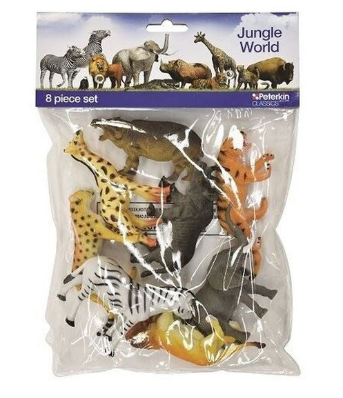 Jungle World 8 Piece Figure Poly Bag