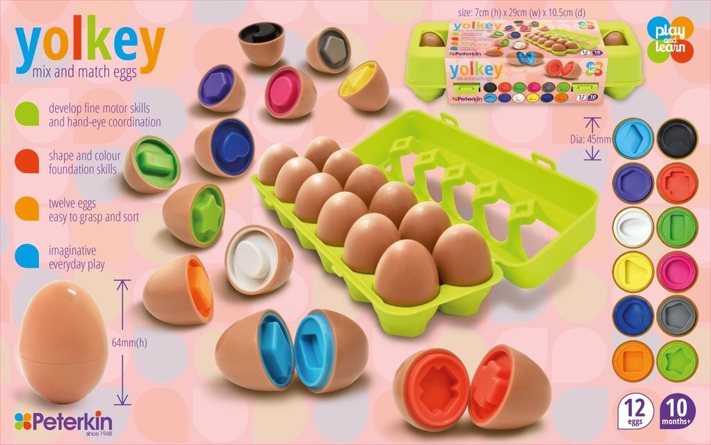 Play And Learn Yolkey Mix And Match Eggs