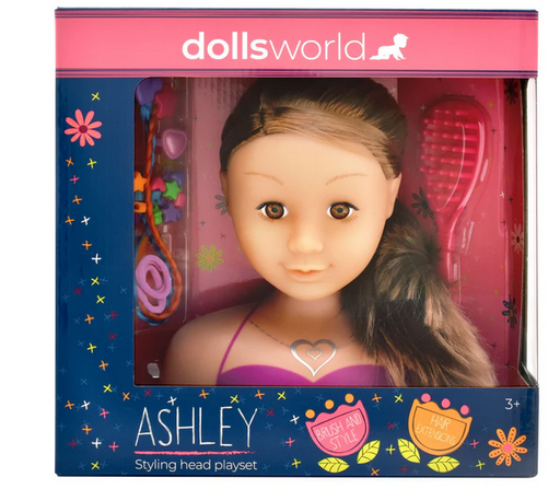 Dolls World Ashley Styling Head Brunett