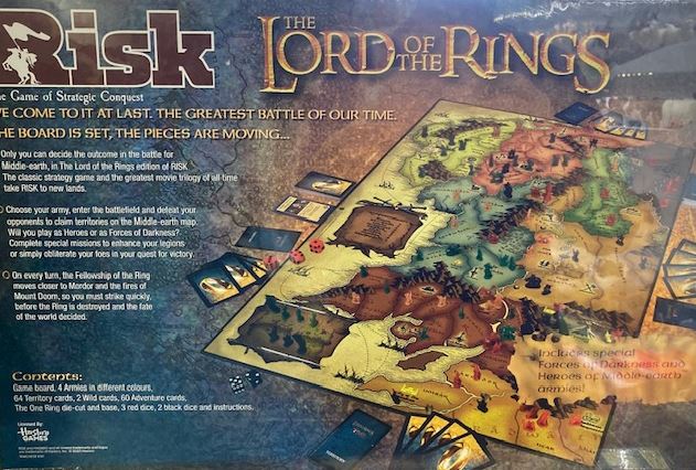 Lord Of The Rings Risk Board Game + Bonus Top Trumps Card Ages:10+