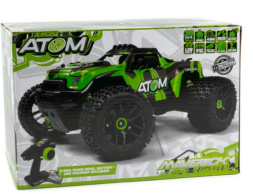 Maverick Atom 1/18 Sc 4wd Truggy Green Usb Charged