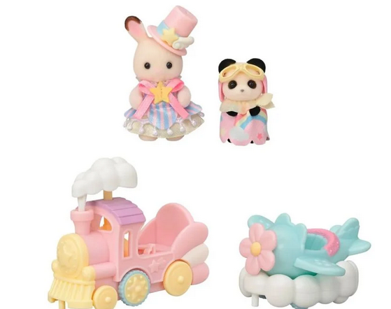 Sylvanian Families Amusement Park Ride Set - Plane And Train
