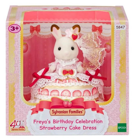 Sylvanian Families Freyas Birthday Celebration Strawberry Cake Dress