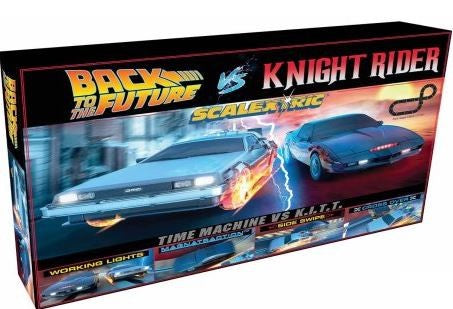 Scalextric Back To The Future Time Machine Vs Knight Rider K.i.t.t. Car Set