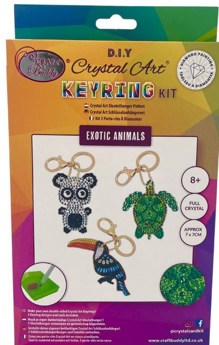 Crystal Art Exotic Animals Keyring Carft Kit