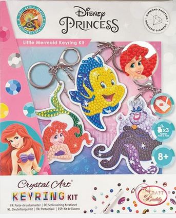 Crystal Art Disney Princess Little Mermaid Keyring Craft Kit