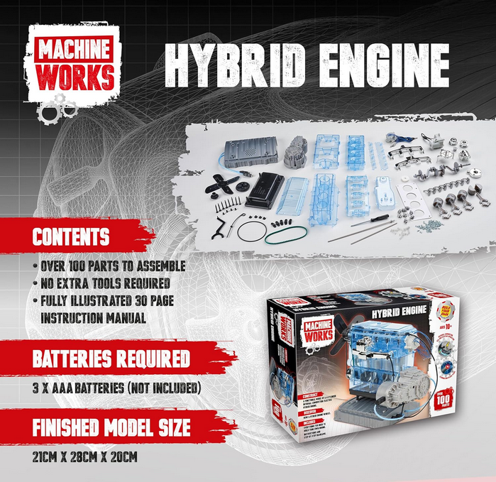 Machine Works 4 Cylinder Hybrid Engine Model Kit
