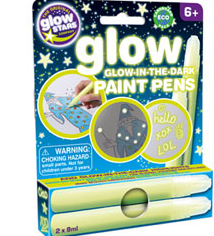 Brainstorm Glow In The Dark Paint Pens 2 Pc Pack