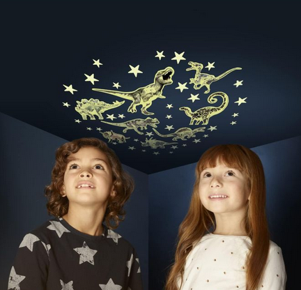 Brainstorm Glow In The Dark Stars & Dinosaurs Stickers