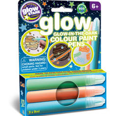 Brainstorm Glow In The Dark 3 Pack Coloured Paint Pens