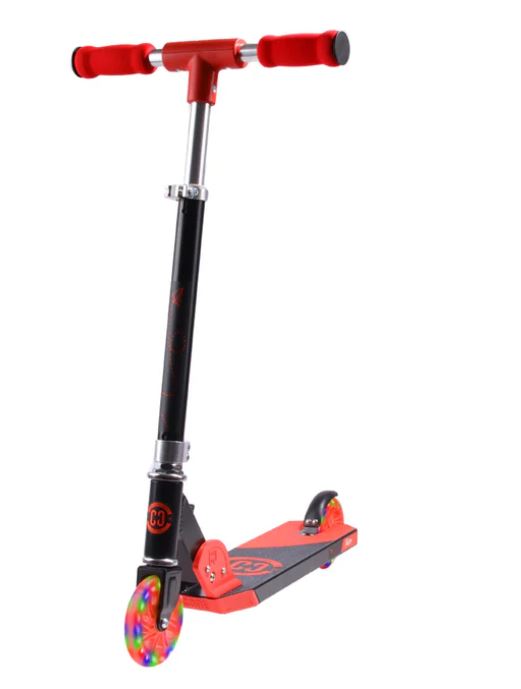 Core Kids Foldy Scooter - Red With Led Wheels