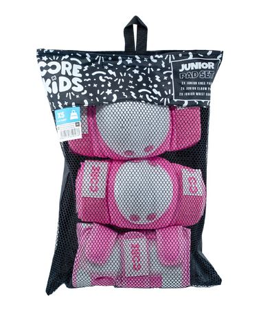 Core Protection Junior Triple Pad Set (x-small:6-10y) - Knee/elbow/wrist Pink