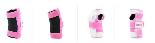 Core Protection Junior Triple Pad Set (x-small:6-10y) - Knee/elbow/wrist Pink