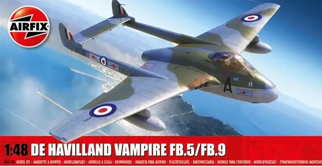 Airfix De Havilland Vampire Fb.5/fb.9 Model Plane Kit 1/48 Sc
