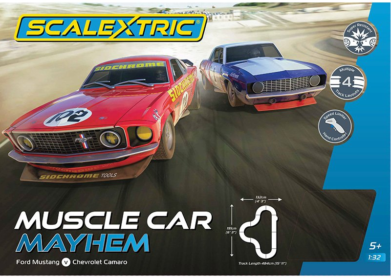 Scalextric 1/32 Muscle Car Mayhem Slot Car Set