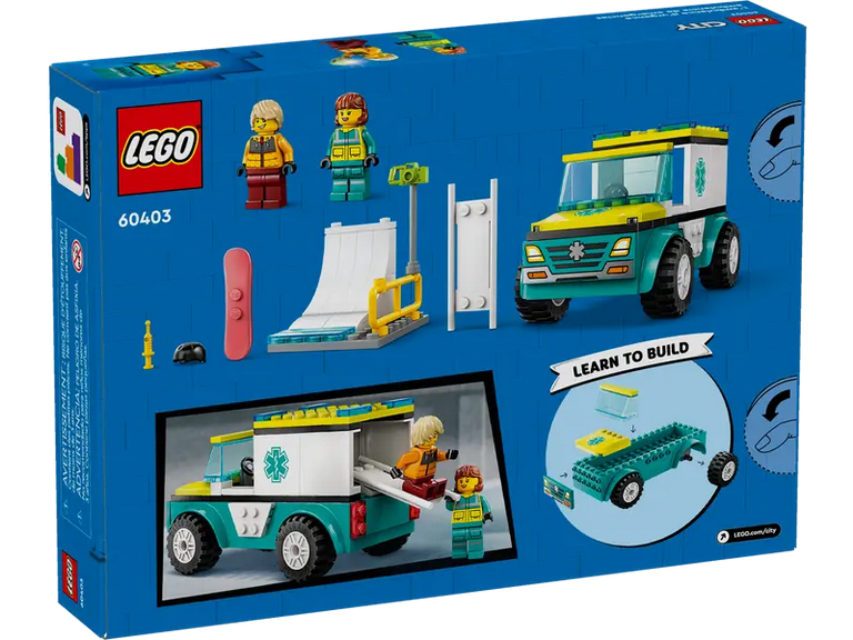 Lego 60403 City Emergency Ambulance And Snowboarder