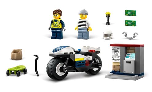 Lego 60455 City Police Motorcycle Chase Ages:4+