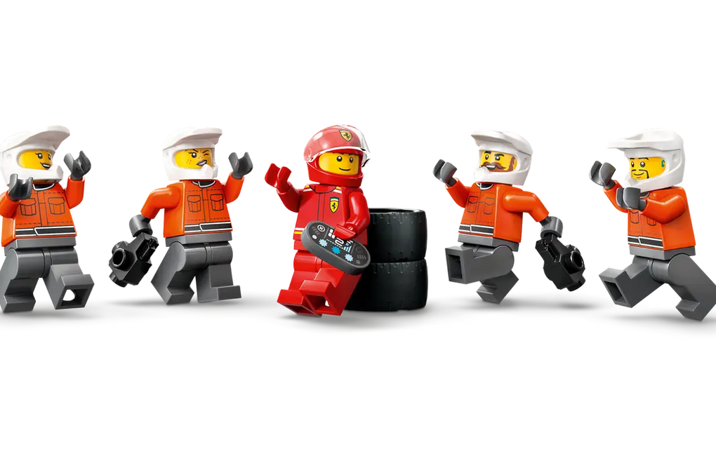 Lego 60443 City F1 Pit Stop & Pit Crew With Ferrari Car