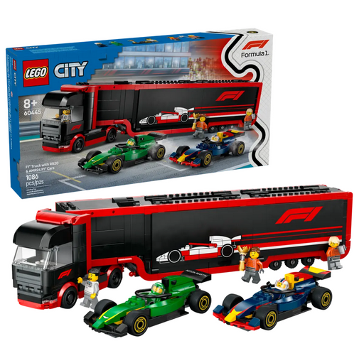 Lego 60445 City F1 Truck With Rb20 & Amr24 F1 Cars