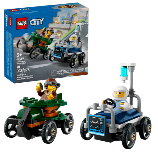 Lego 60459 City Airplane Vs. Hospital Bed Race Car