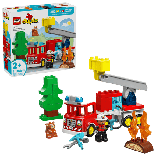 Lego 10473 Duplo Fitre Truck With Hose & Firefighter